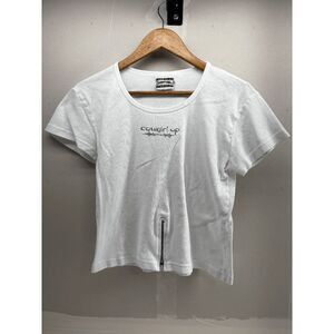 Vintage Cowgirl Up Cowgirl Up Baby Tee Front Zip Made in USA Size Large